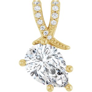 18K Yellow Gold 10x7 mm Pear Pendant Mounting