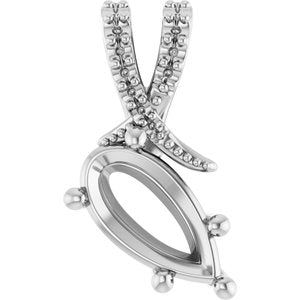 Continuum Sterling Silver 10.5x5.5 mm Pear Pendant Mounting – image 2