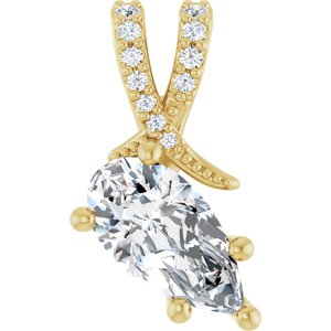 14K Yellow Gold 10.5x5.5 mm Pear Pendant Mounting