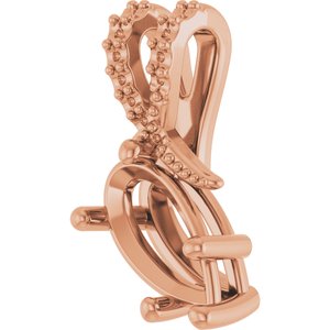 14K Rose Gold 10.5x5.5 mm Pear Pendant Mounting – image 4