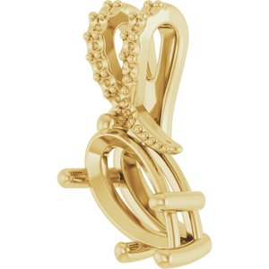 10K Yellow Gold 10.5x5.5 mm Pear Pendant Mounting – image 4