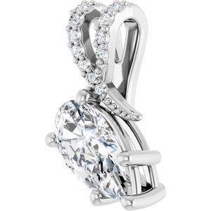 14K X1 White Gold 10.5x5.5 mm Pear Pendant Mounting – image 3