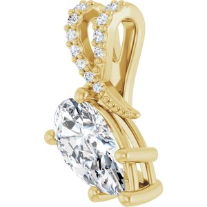 18K Yellow Gold 10.5x5.5 mm Pear Pendant Mounting – image 3