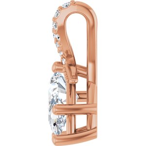 14K Rose Gold 10.5x5.5 mm Pear Pendant Mounting – image 5