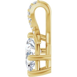 18K Yellow Gold 10.5x5.5 mm Pear Pendant Mounting – image 5