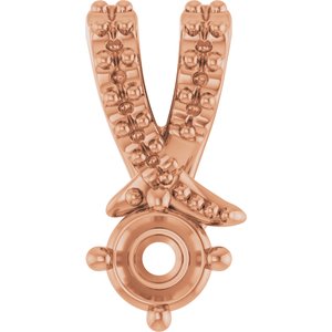 10K Rose Gold 3.2 mm Round Pendant Mounting – image 2