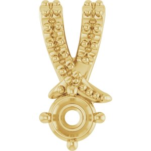 14K Yellow Gold 3.2 mm Round Pendant Mounting – image 2