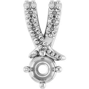 18K White Gold 3.2 mm Round Pendant Mounting – image 2