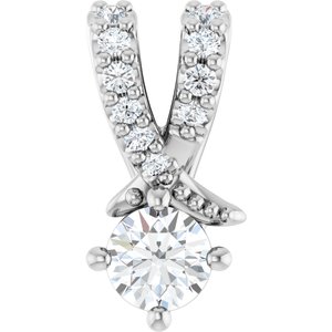 14K White Gold 3.2 mm Round Pendant Mounting
