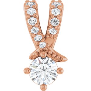 18K Rose Gold 3.2 mm Round Pendant Mounting