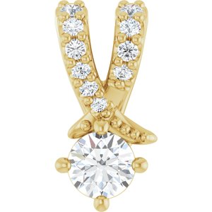 18K Yellow Gold 3.2 mm Round Pendant Mounting