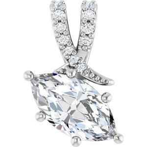 Continuum Sterling Silver 10.5x5.5 mm Marquise Pendant Mounting