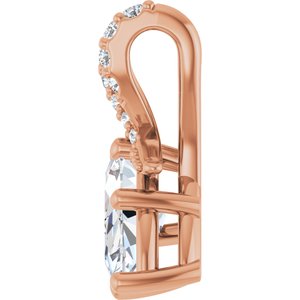 18K Rose Gold 10.5x5.5 mm Marquise Pendant Mounting – image 5