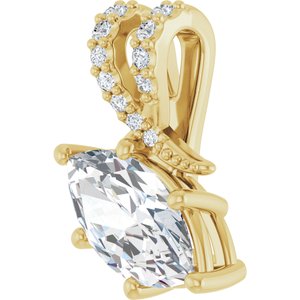 18K Yellow Gold 10.5x5.5 mm Marquise Pendant Mounting – image 3