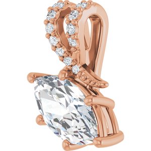 10K Rose Gold 10.5x5.5 mm Marquise Pendant Mounting – image 3