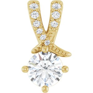 10K Yellow Gold 4.8 mm Round Pendant Mounting