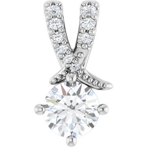 14K X1 White Gold 4.8 mm Round Pendant Mounting