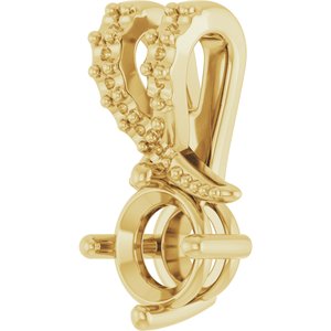14K Yellow Gold 4.8 mm Round Pendant Mounting – image 4