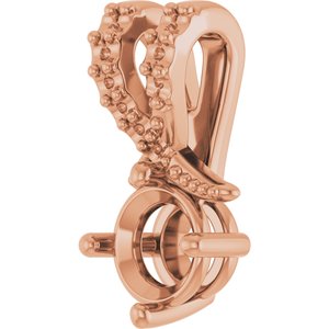 18K Rose Gold 4.8 mm Round Pendant Mounting – image 4