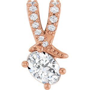 14K Rose Gold 5x3.5 mm Oval Pendant Mounting