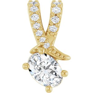 18K Yellow Gold 5x3.5 mm Oval Pendant Mounting