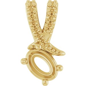 10K Yellow Gold 5x3.5 mm Oval Pendant Mounting – image 2