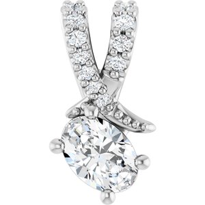 Sterling Silver 5x3.5 mm Oval Pendant Mounting
