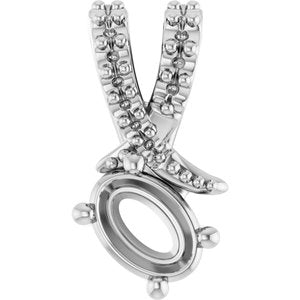 14K X1 White Gold 5x3.5 mm Oval Pendant Mounting – image 2