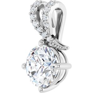 14K X1 White Gold 8 mm Round Pendant Mounting – image 3