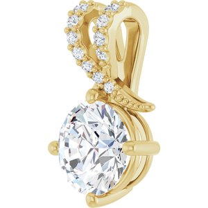 18K Yellow Gold 8 mm Round Pendant Mounting – image 3