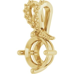 14K Yellow Gold 8 mm Round Pendant Mounting – image 4