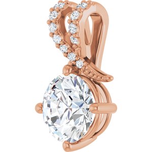 14K Rose Gold 8 mm Round Pendant Mounting – image 3