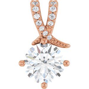 10K Rose Gold 8 mm Round Pendant Mounting