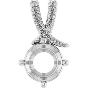 14K X1 White Gold 8 mm Round Pendant Mounting – image 2