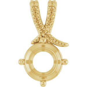 10K Yellow Gold 8 mm Round Pendant Mounting – image 2