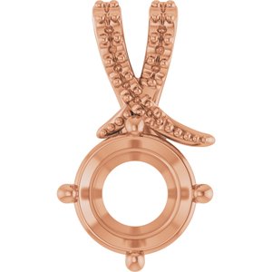 18K Rose Gold 8 mm Round Pendant Mounting – image 2