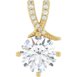 18K Yellow Gold 9.4 mm Round Pendant Mounting