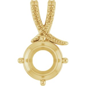 10K Yellow Gold 9.4 mm Round Pendant Mounting – image 2