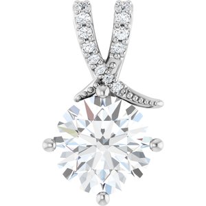 18K White Gold 9.4 mm Round Pendant Mounting