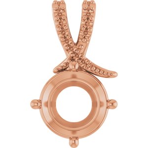 18K Rose Gold 9.4 mm Round Pendant Mounting – image 2
