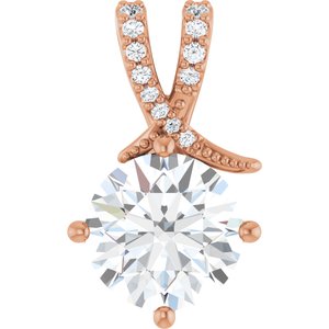 14K Rose Gold 9.4 mm Round Pendant Mounting