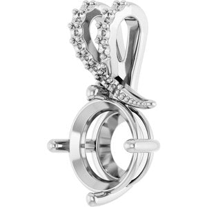 10K White Gold 9.4 mm Round Pendant Mounting – image 4
