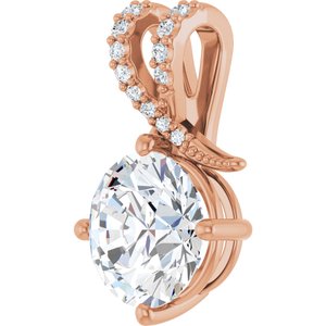 14K Rose Gold 9.4 mm Round Pendant Mounting – image 3