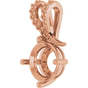 18K Rose Gold 9.4 mm Round Pendant Mounting – image 4