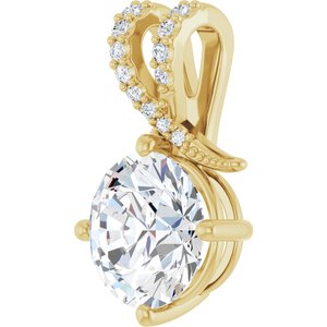 10K Yellow Gold 9.4 mm Round Pendant Mounting – image 3