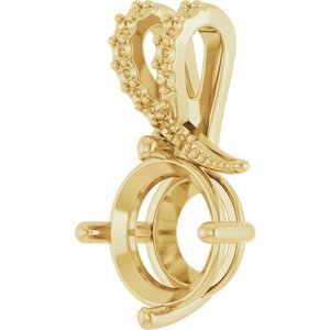 10K Yellow Gold 9.4 mm Round Pendant Mounting – image 4