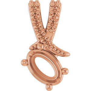 10K Rose Gold 6x4 mm Oval Pendant Mounting – image 2