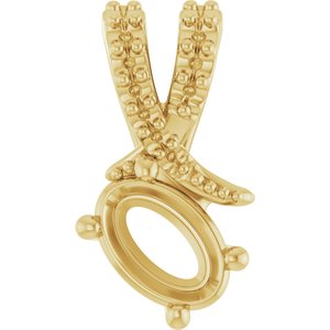 10K Yellow Gold 6x4 mm Oval Pendant Mounting – image 2
