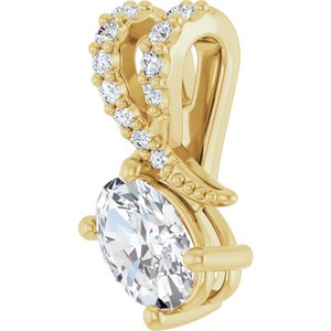 14K Yellow Gold 6x4 mm Oval Pendant Mounting – image 3