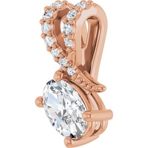10K Rose Gold 6x4 mm Oval Pendant Mounting – image 3